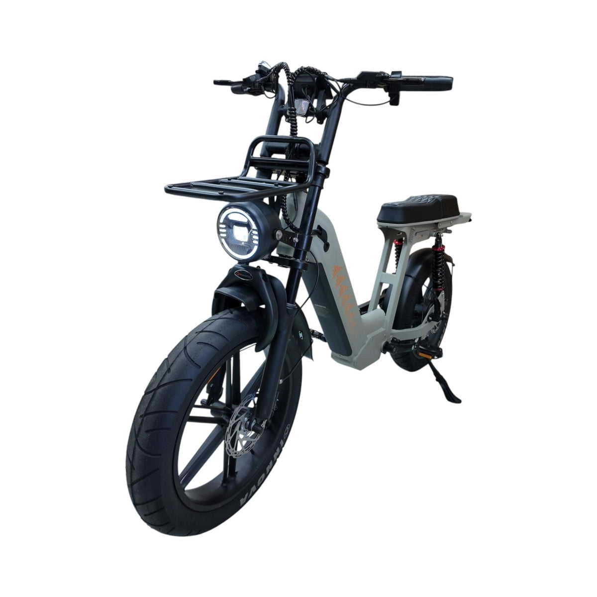 QmWheel D50 Elektrische Fatbike Grijs 250W Motor Dubbele Vering