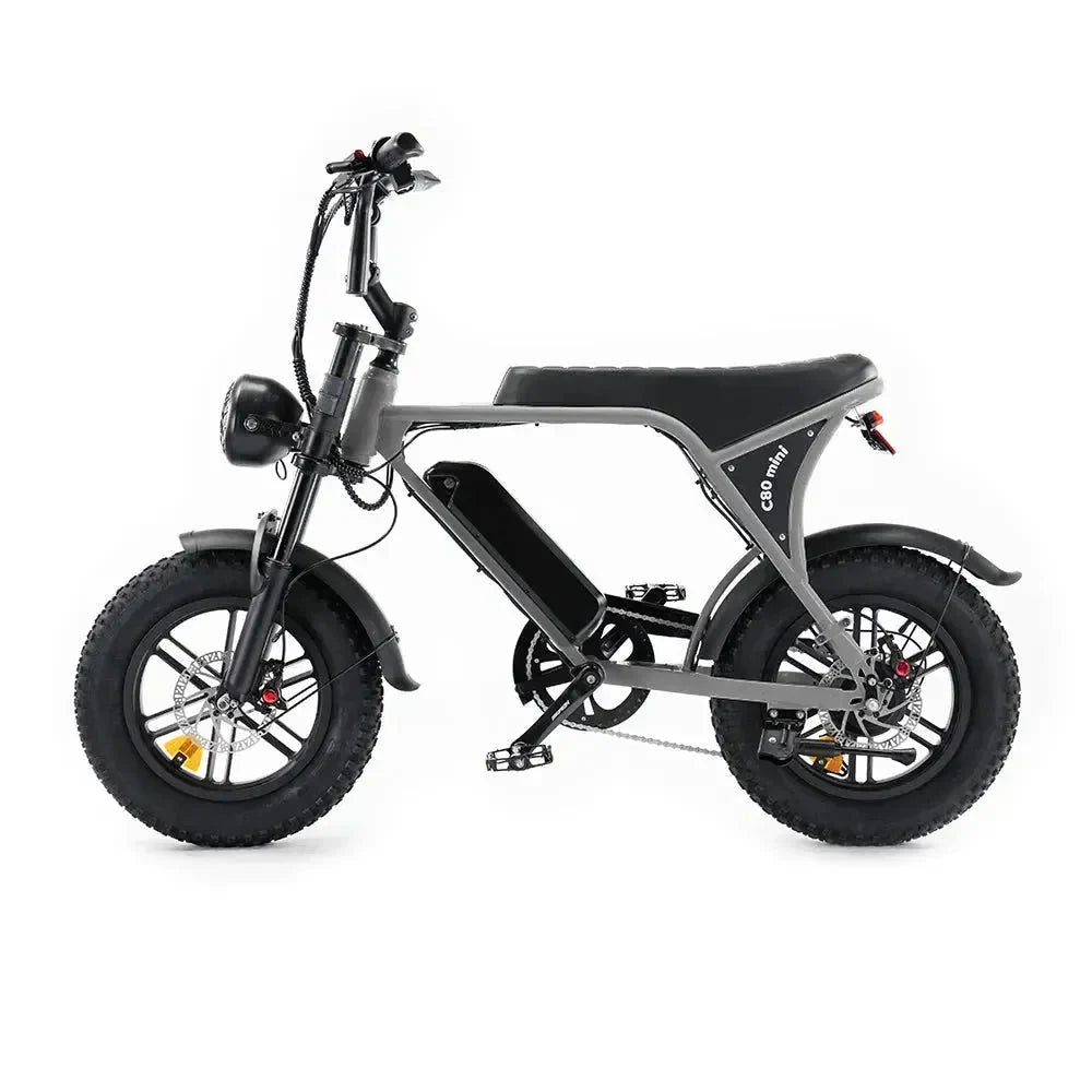OUXI C80 Mini Elektrische Fatbike Grijs 250W Compacte E-bike