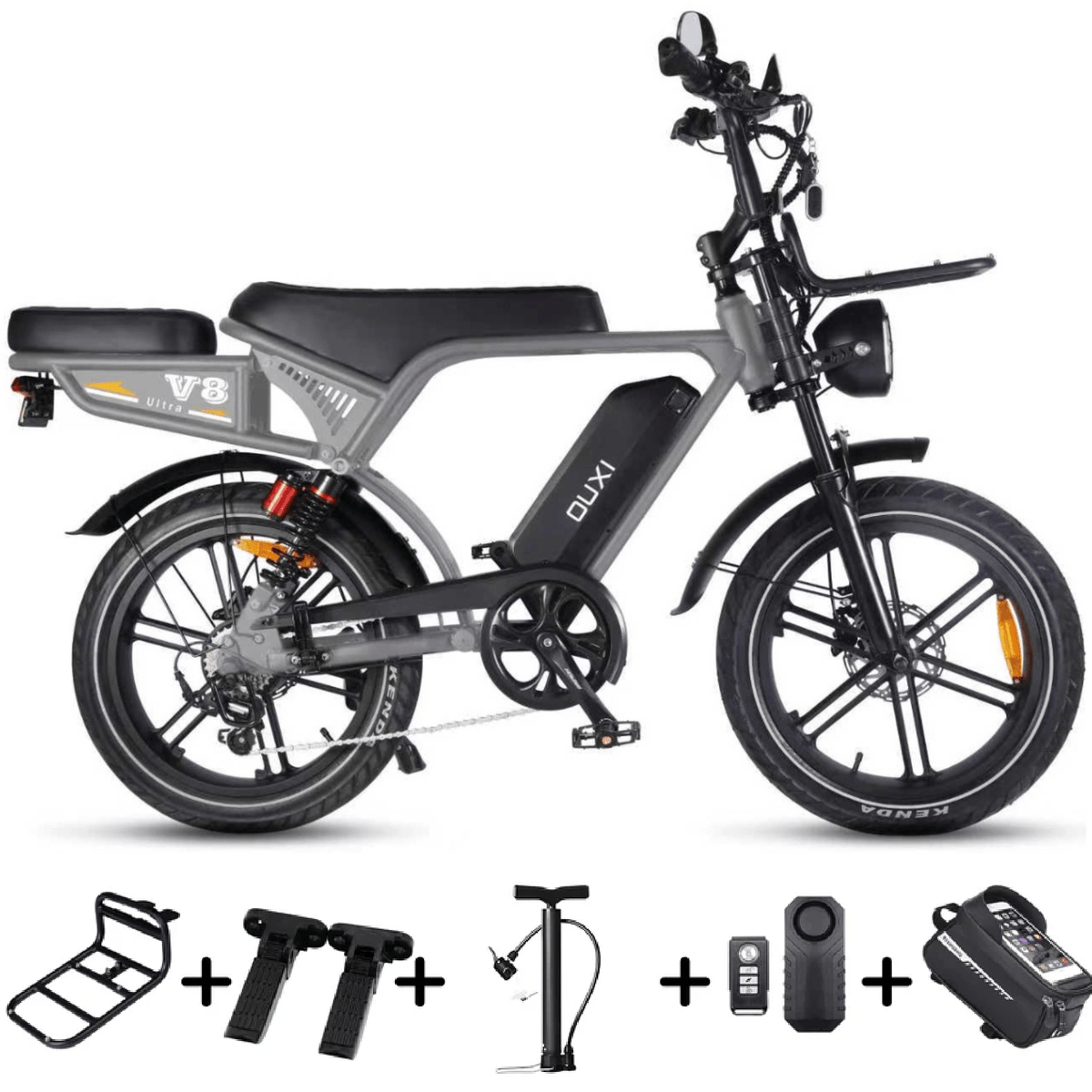 Krachtige Ouxi V8 Ultra 2025 Fatbike Grijs Special Edition 250W