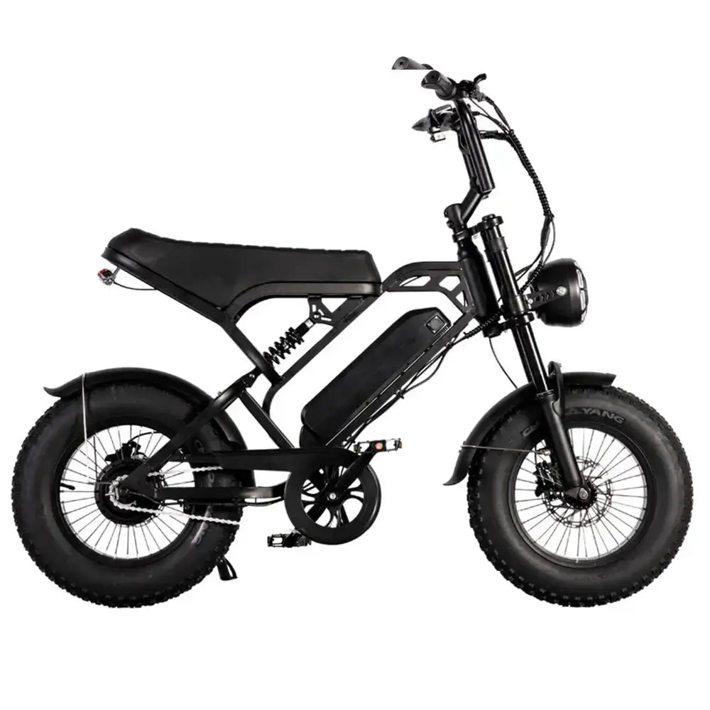 QM-Wheels V20 PRO Mini Elektrische Fatbike Zwart met Dikke Banden
