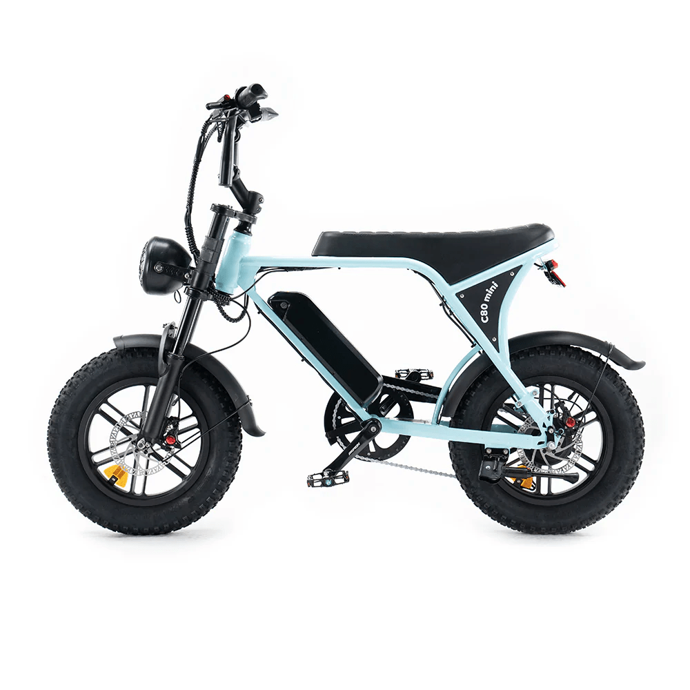 OUXI C80 Mini Fatbike - Licht Blauw - Hydraulische Remmen