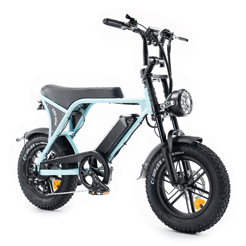 OUXI C80 Mini Fatbike - Licht Blauw - Hydraulische Remmen
