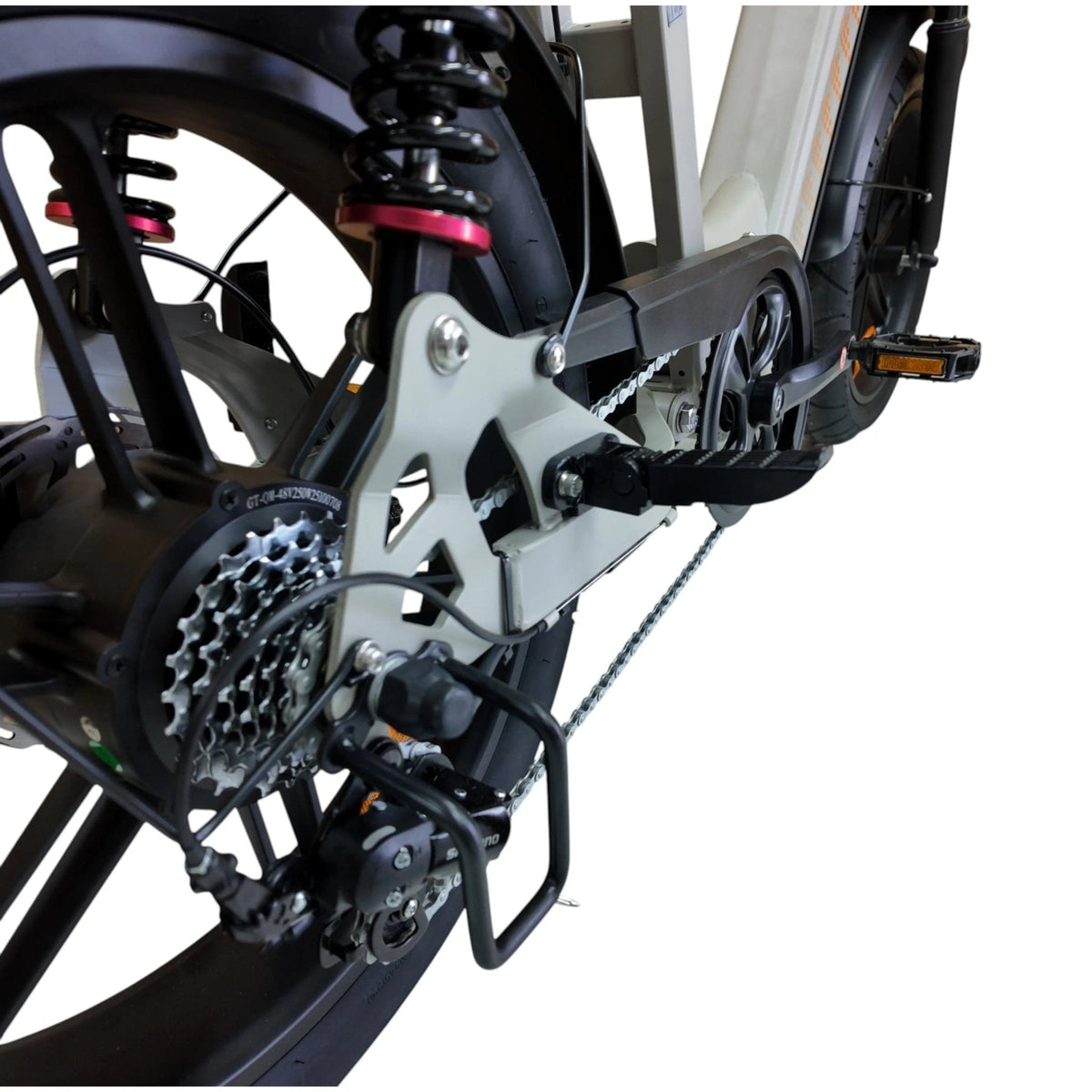 QmWheel D50 Elektrische Fatbike Grijs 250W Motor Dubbele Vering
