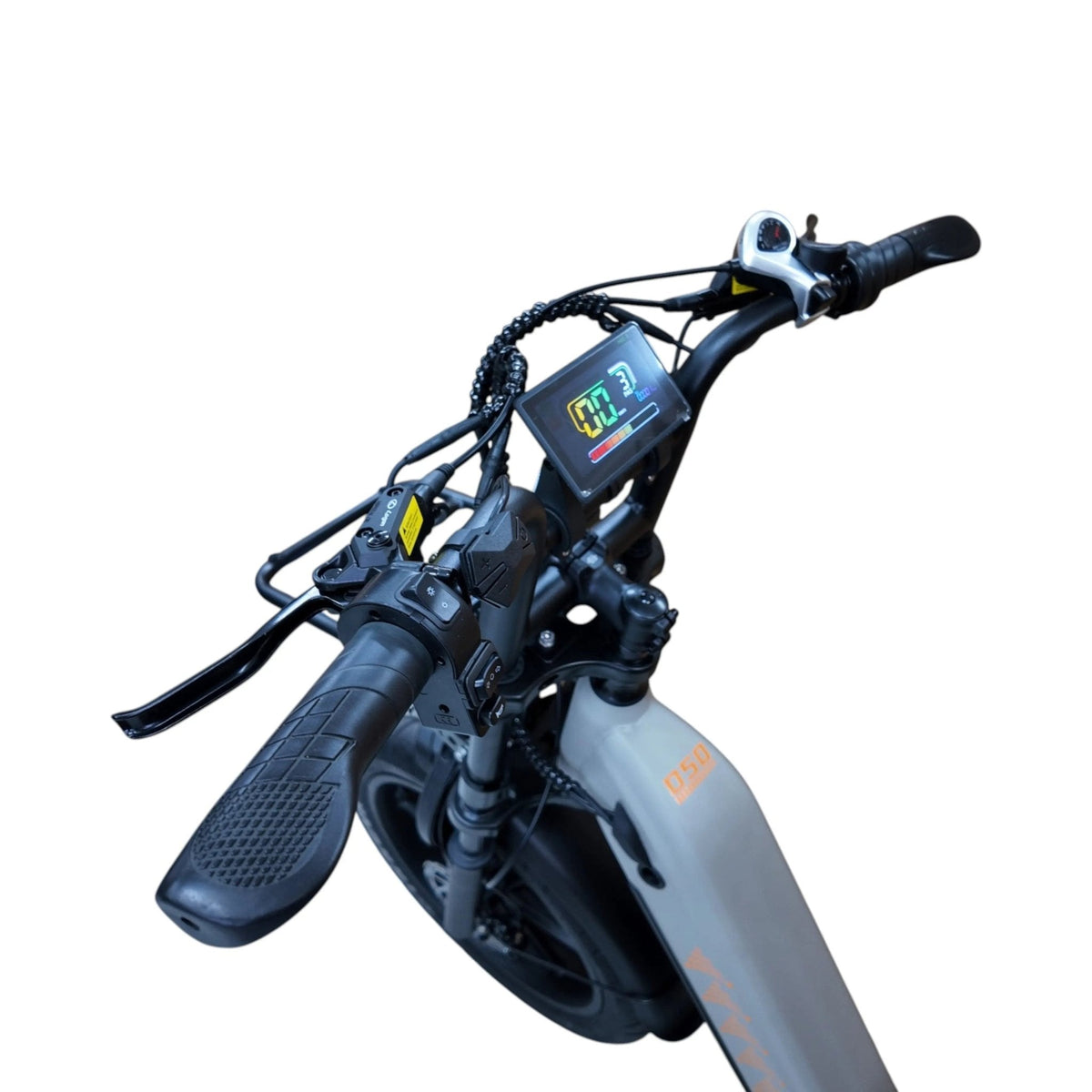 QmWheel D50 Elektrische Fatbike Grijs 250W Motor Dubbele Vering