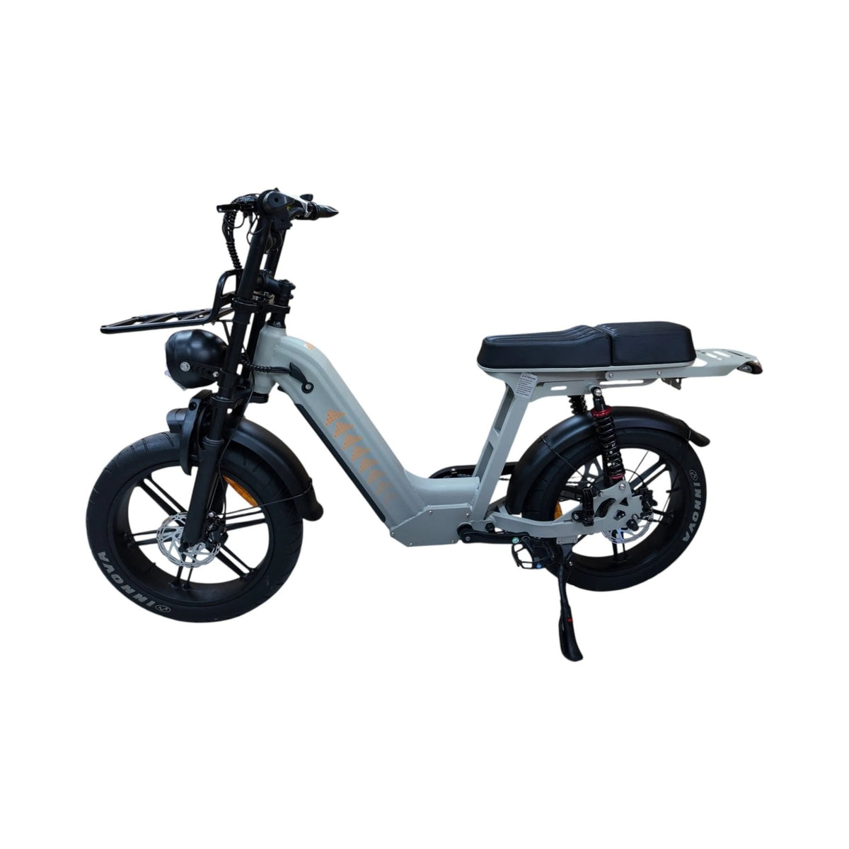 QmWheel D50 Elektrische Fatbike Grijs 250W Motor Dubbele Vering